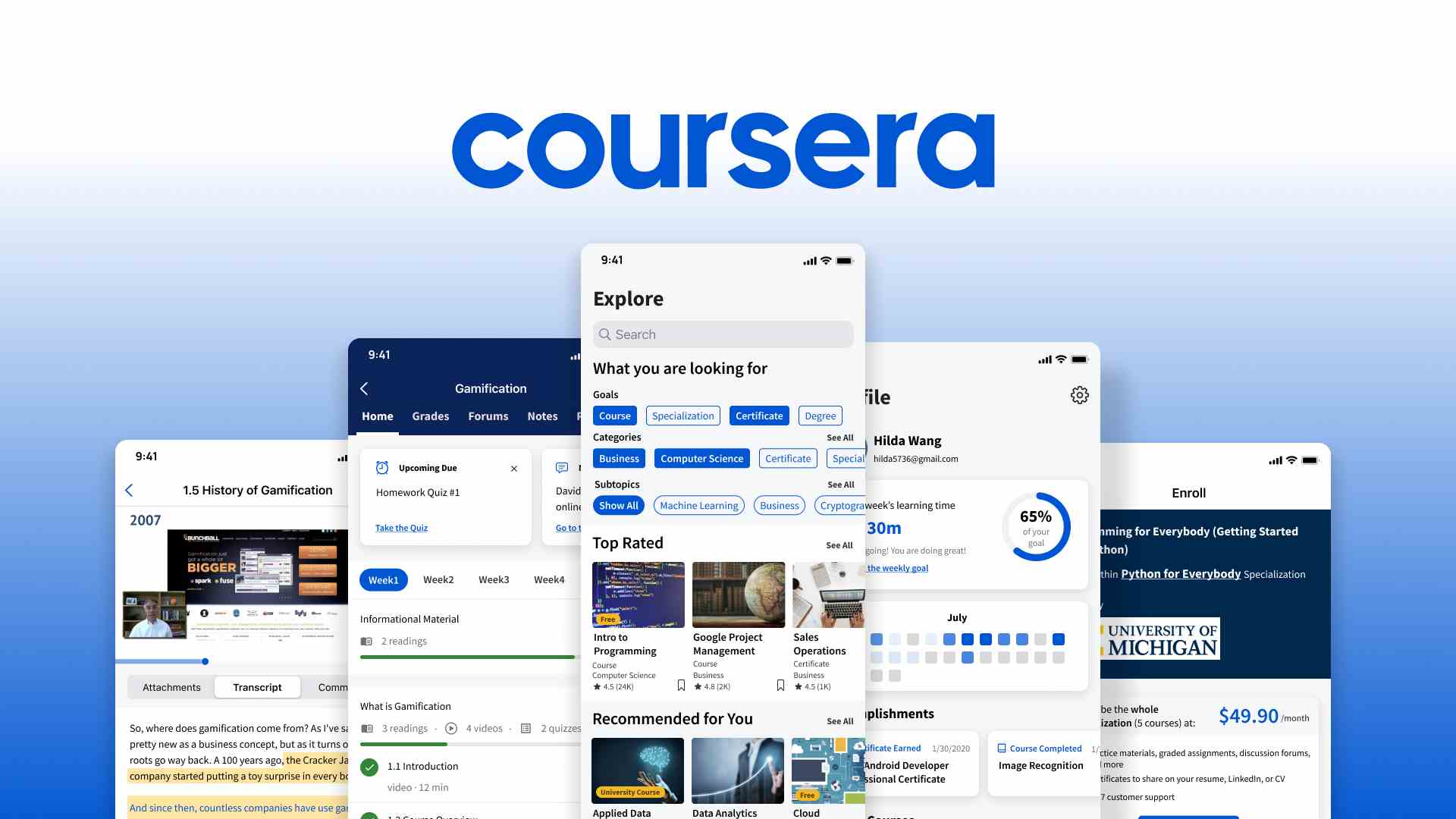 How to develop e-learning app like Coursera
