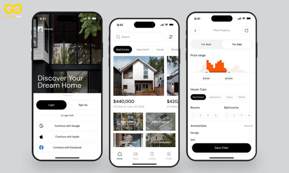 Design UI/UX for real estate app